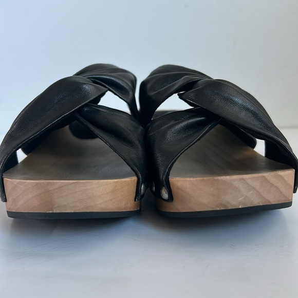 Kelsi Dagger Brooklyn Sprinter black clog slide sandal leather up stud open toe - Picture 10 of 16
